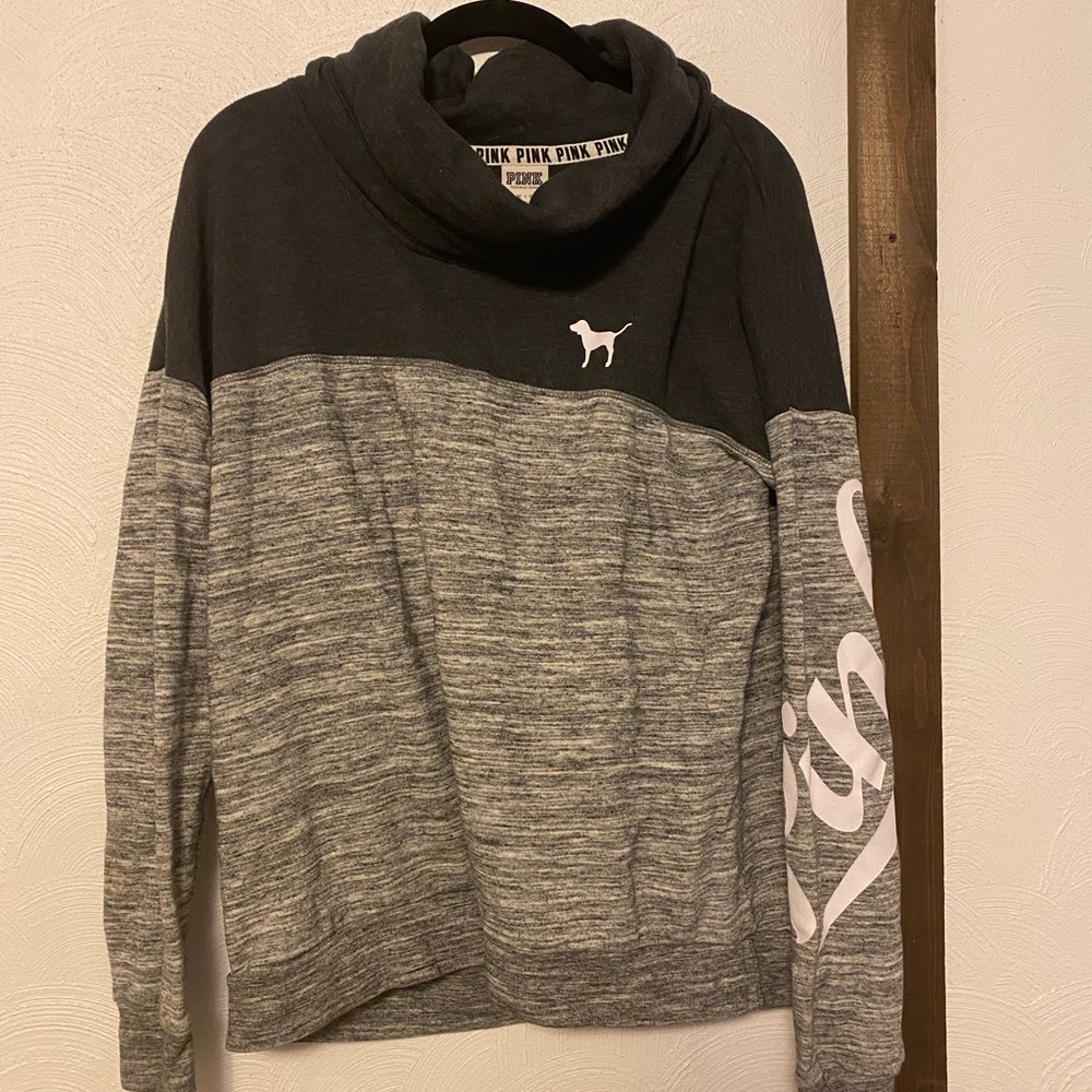 PINK hoodie with cowl neck